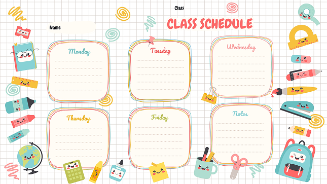 Mẫu thời khoá biểu